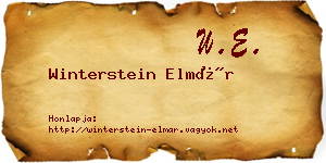 Winterstein Elmár névjegykártya